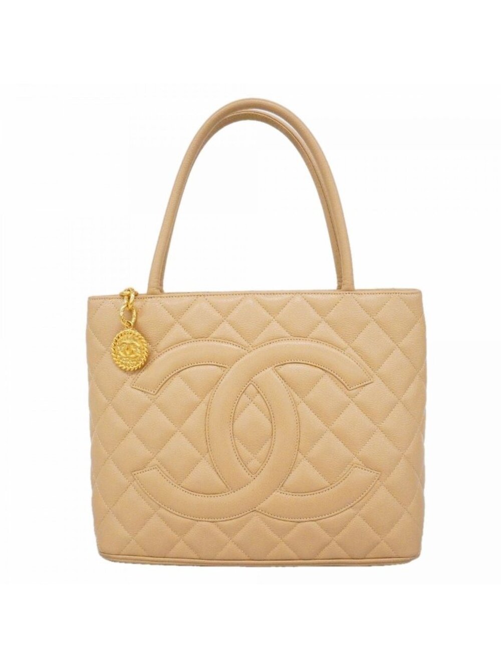 Chanel Tote Reissue Caviar Leather Beige Gold